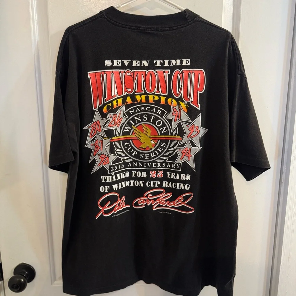 NASCAR Vintage Dale Earnhardt One Hot Silver Night Graphic Single Stich Tee 1995